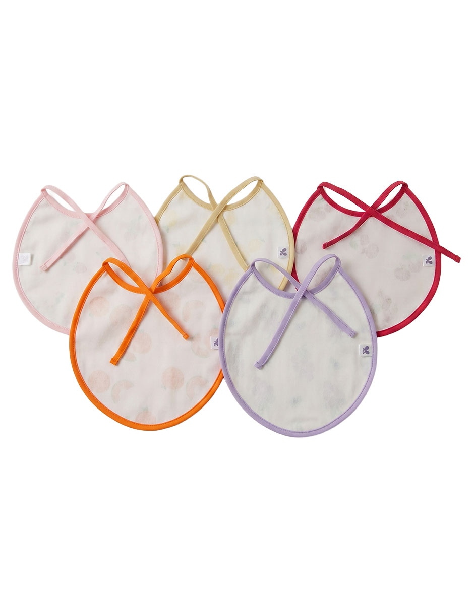 Set babero new baby estampado frutal 5 piezas