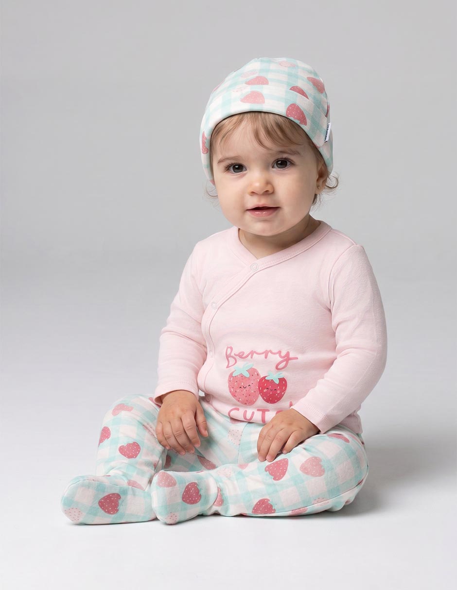 Conjunto casual gerber de algodón para niña 3 piezas