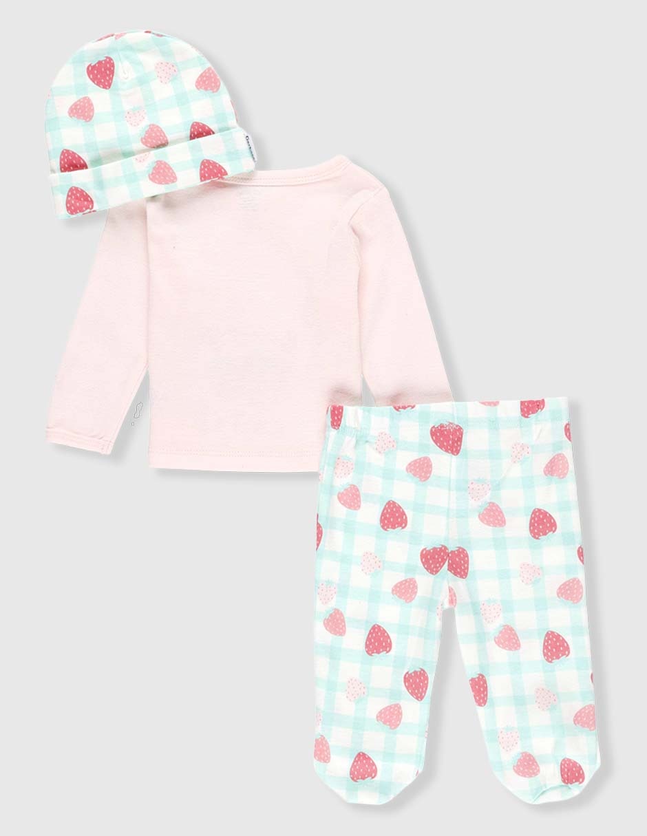 Conjunto casual gerber de algodón para niña 3 piezas